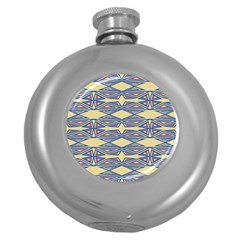 Abstract Pattern Geometric Backgrounds  Round Hip Flask (5 Oz) by Eskimos