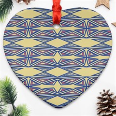 Abstract Pattern Geometric Backgrounds  Heart Ornament (two Sides) by Eskimos