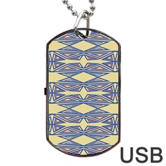 Abstract Pattern Geometric Backgrounds  Dog Tag Usb Flash (one Side) by Eskimos