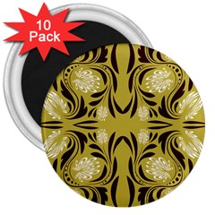 Folk Flowers Print Floral Pattern Ethnic Art 3  Magnets (10 Pack)  by Eskimos