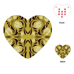 Folk Flowers Print Floral Pattern Ethnic Art Playing Cards Single Design (heart) by Eskimos