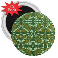 Folk Flowers Print Floral Pattern Ethnic Art 3  Magnets (10 Pack)  by Eskimos