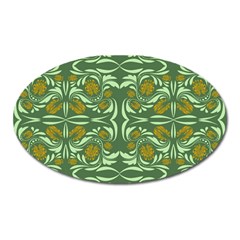 Folk Flowers Print Floral Pattern Ethnic Art Oval Magnet by Eskimos