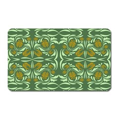 Folk Flowers Print Floral Pattern Ethnic Art Magnet (rectangular) by Eskimos