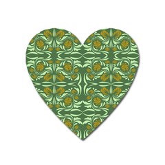 Folk Flowers Print Floral Pattern Ethnic Art Heart Magnet by Eskimos