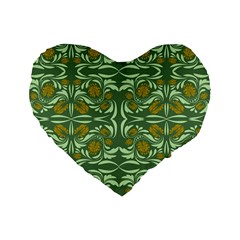 Folk Flowers Print Floral Pattern Ethnic Art Standard 16  Premium Heart Shape Cushions by Eskimos