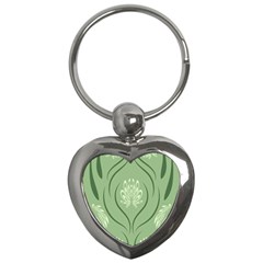 Folk Flowers Print Floral Pattern Ethnic Art Key Chain (heart) by Eskimos