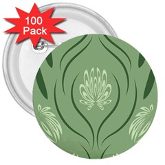 Folk Flowers Print Floral Pattern Ethnic Art 3  Buttons (100 Pack)  by Eskimos