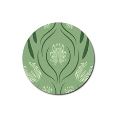 Folk Flowers Print Floral Pattern Ethnic Art Rubber Round Coaster (4 Pack) by Eskimos