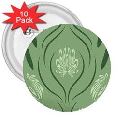 Folk Flowers Print Floral Pattern Ethnic Art 3  Buttons (10 Pack)  by Eskimos