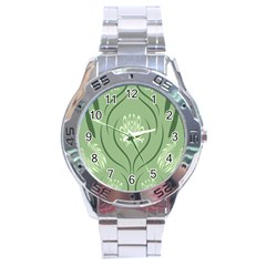 Folk Flowers Print Floral Pattern Ethnic Art Stainless Steel Analogue Watch by Eskimos