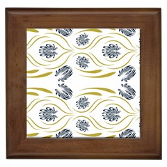 Folk Flowers Print Floral Pattern Ethnic Art Framed Tile by Eskimos