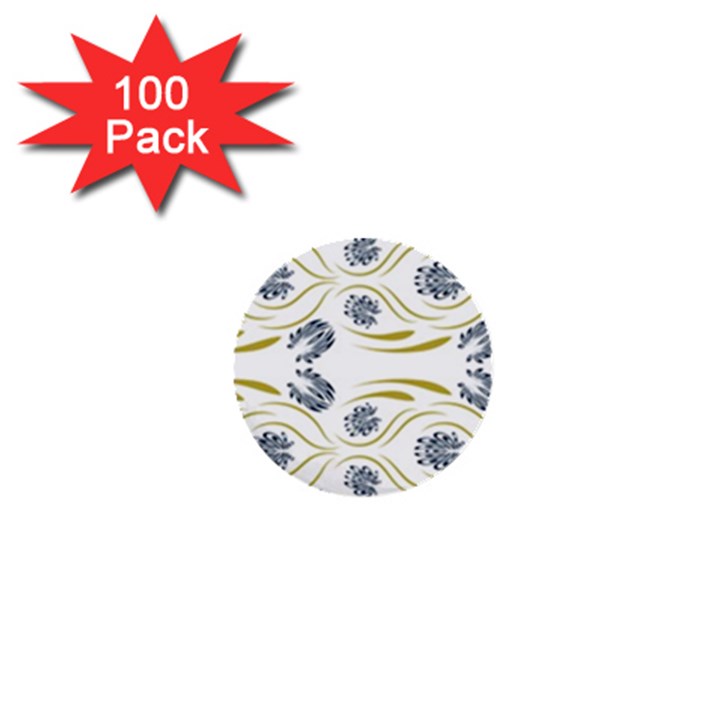 Folk flowers print Floral pattern Ethnic art 1  Mini Buttons (100 pack) 