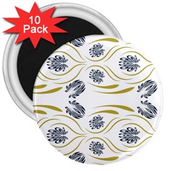 Folk Flowers Print Floral Pattern Ethnic Art 3  Magnets (10 Pack)  by Eskimos