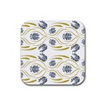 Folk flowers print Floral pattern Ethnic art Rubber Coaster (Square) Front