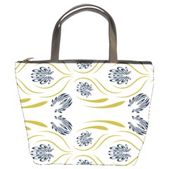 Folk Flowers Print Floral Pattern Ethnic Art Bucket Bag by Eskimos