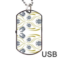 Folk Flowers Print Floral Pattern Ethnic Art Dog Tag Usb Flash (one Side) by Eskimos