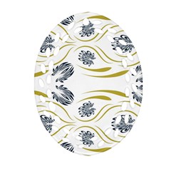 Folk Flowers Print Floral Pattern Ethnic Art Ornament (oval Filigree) by Eskimos