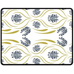 Folk Flowers Print Floral Pattern Ethnic Art Double Sided Fleece Blanket (medium)  by Eskimos