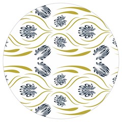 Folk Flowers Print Floral Pattern Ethnic Art Round Trivet by Eskimos