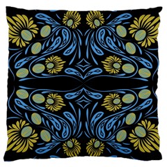 Folk Flowers Print Floral Pattern Ethnic Art Large Cushion Case (one Side) by Eskimos