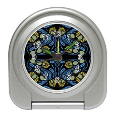 Folk Flowers Print Floral Pattern Ethnic Art Travel Alarm Clock by Eskimos