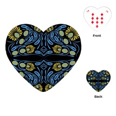 Folk Flowers Print Floral Pattern Ethnic Art Playing Cards Single Design (heart)