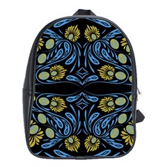 Folk Flowers Print Floral Pattern Ethnic Art School Bag (large) by Eskimos