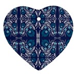 Folk flowers print Floral pattern Ethnic art Heart Ornament (Two Sides) Back