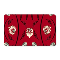 Folk Flowers Print Floral Pattern Ethnic Art Magnet (rectangular) by Eskimos