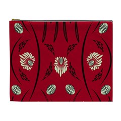 Folk Flowers Print Floral Pattern Ethnic Art Cosmetic Bag (xl) by Eskimos