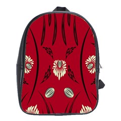 Folk Flowers Print Floral Pattern Ethnic Art School Bag (large) by Eskimos