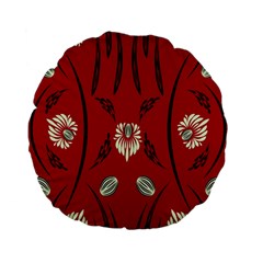 Folk Flowers Print Floral Pattern Ethnic Art Standard 15  Premium Flano Round Cushions by Eskimos