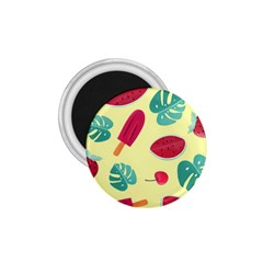 Watermelon Leaves Cherry Background Pattern 1 75  Magnets by nate14shop