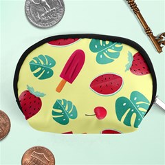 Watermelon Leaves Cherry Background Pattern Accessory Pouch (medium) by nate14shop