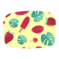 Watermelon Leaves Cherry Background Pattern Mini Square Pill Box by nate14shop