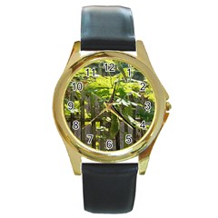 Bitter Melon Round Gold Metal Watch by artworkshop