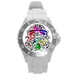 Abstrak Round Plastic Sport Watch (l) by nate14shop