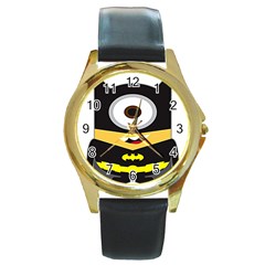 Batman Round Gold Metal Watch by nate14shop