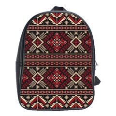 Ukrainian-folk-seamless-pattern-ornament School Bag (xl) by Wegoenart