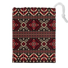 Ukrainian-folk-seamless-pattern-ornament Drawstring Pouch (4xl) by Wegoenart