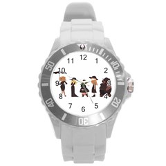 American Horror Story Cartoon Round Plastic Sport Watch (l) by nate14shop