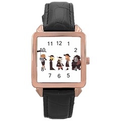 American Horror Story Cartoon Rose Gold Leather Watch  by nate14shop