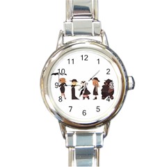 American Horror Story Cartoon Round Italian Charm Watch by nate14shop