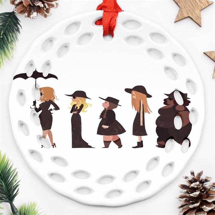 American Horror Story Cartoon Round Filigree Ornament (Two Sides)