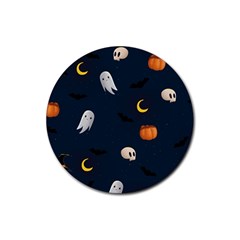 Halloween Rubber Round Coaster (4 Pack) by nate14shop