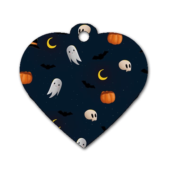 Halloween Dog Tag Heart (One Side)