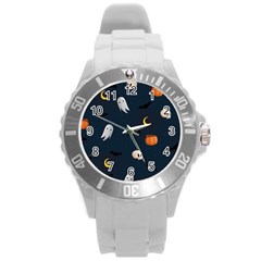 Halloween Round Plastic Sport Watch (l) by nate14shop