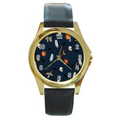 Halloween Round Gold Metal Watch