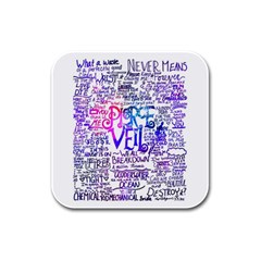 Piere Veil Rubber Square Coaster (4 Pack) by nate14shop